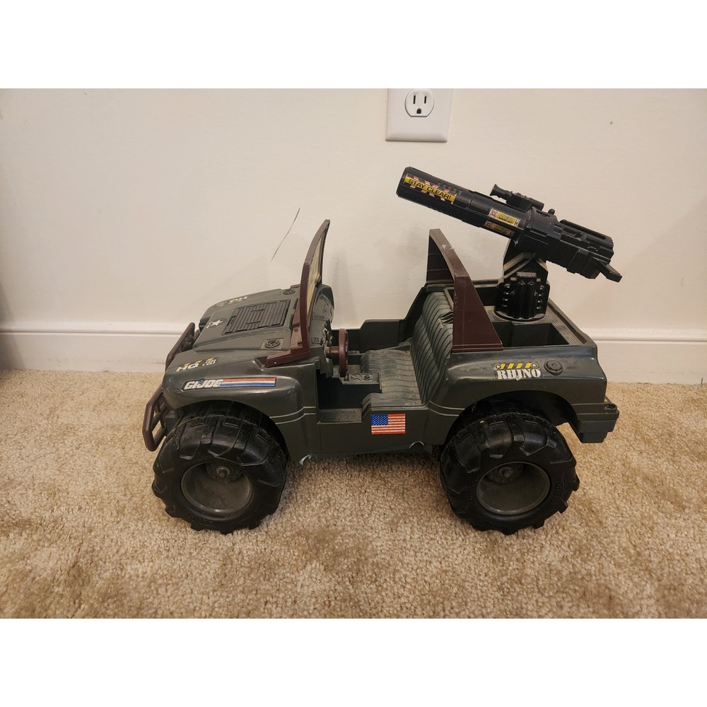 Vintage GI Joe Rhino GPV Military Jeep Vehicle with Rotating Cannon Hasbro